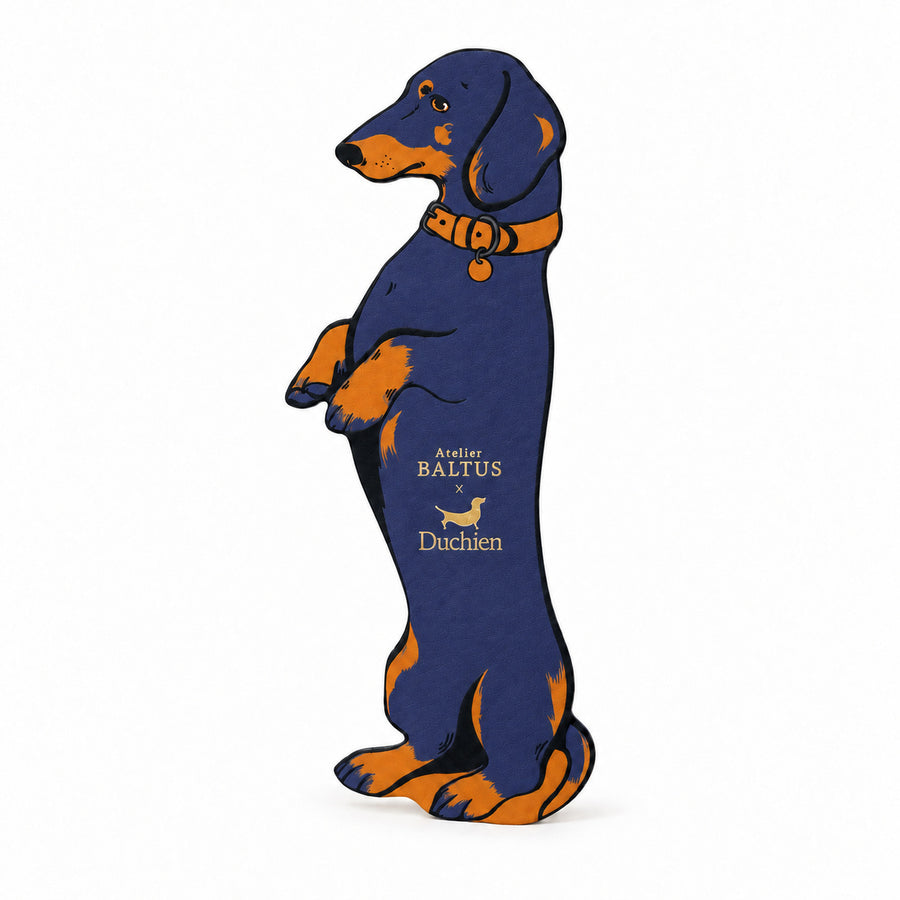 Marque page en cuir Teckel Electric Blue Duchien